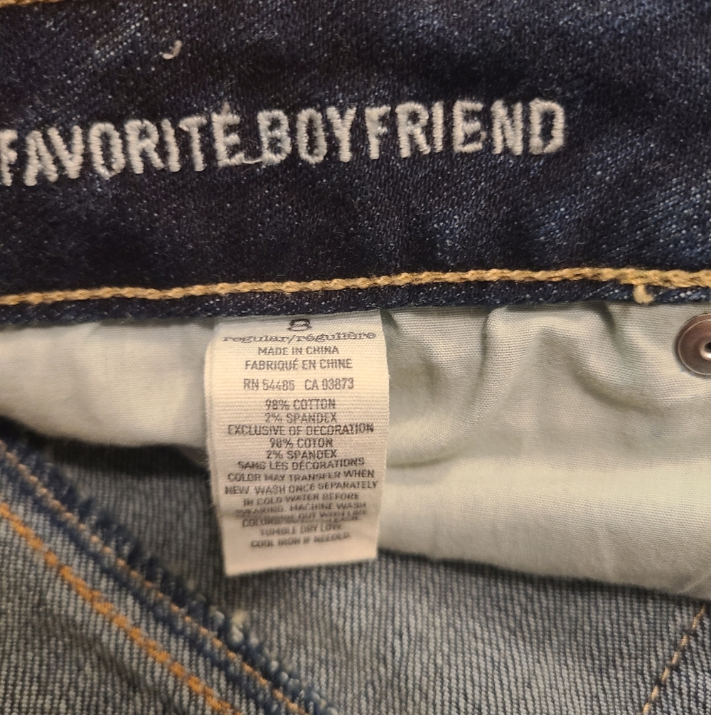 American Eagle Outfitters Favorite Boyfriend Jeans Womens 8 Blue Stretch Denim - Picture 6 of 12
